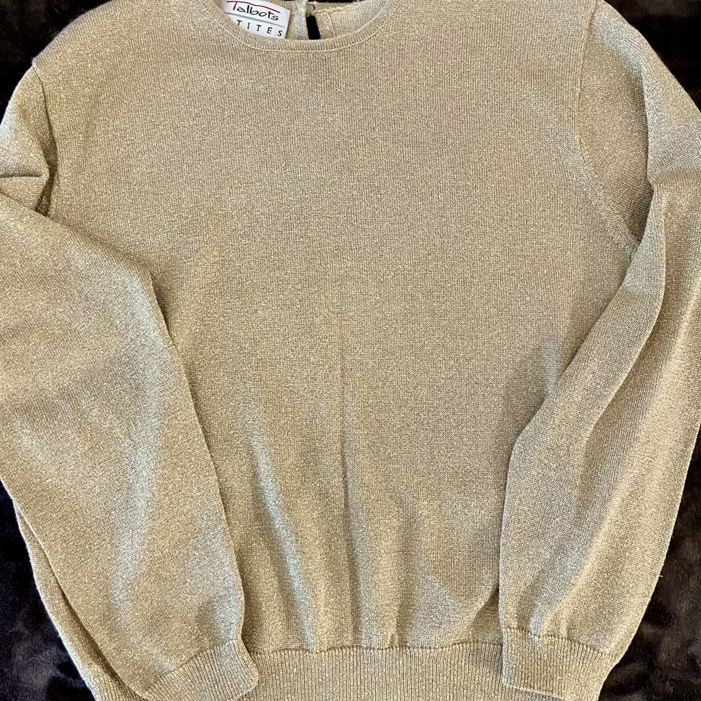 Talbot’s Petite Gold Sparkle Sweater